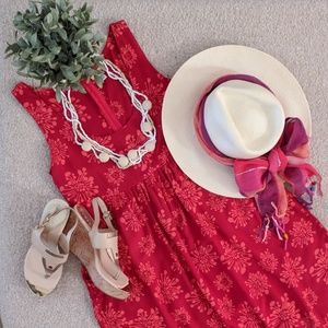 Kiki Rich Red Floral Sundress, Size - S